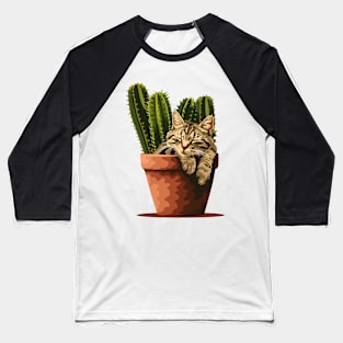 cactus and cat Baseball T-Shirt